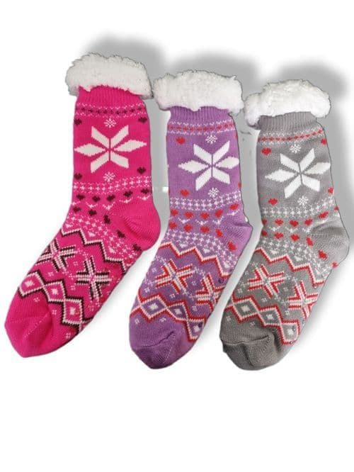 AA5346 COSY SOCKS 3 Asst 12 PACK @  £1.95