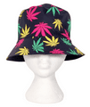 BH1009 LEAF BUCKET HAT BLACK/MULTI