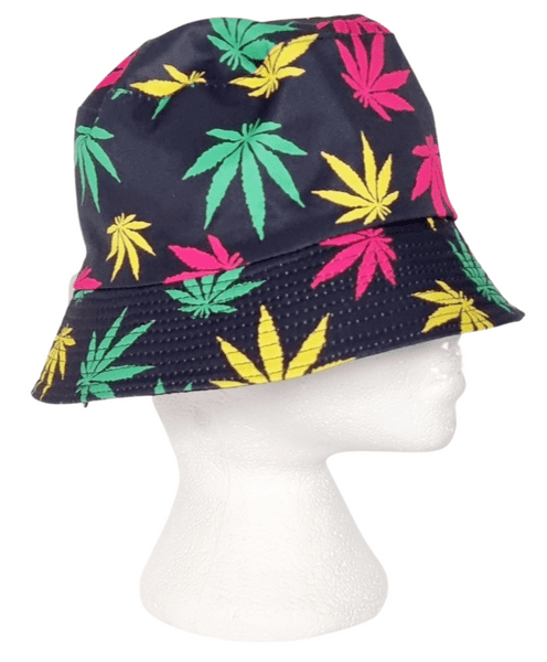 BH1009 LEAF BUCKET HAT BLACK/MULTI