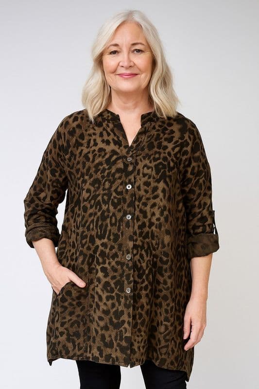 DKL2081 SHIRT DRESS BROWN
