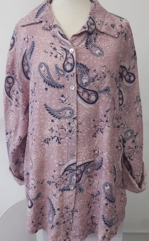 DKL2087 PAISLEY SHIRT 3PINK