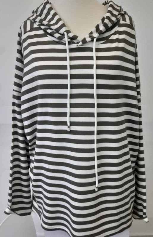 DKL2091 STRIPE HOODIE BLACK