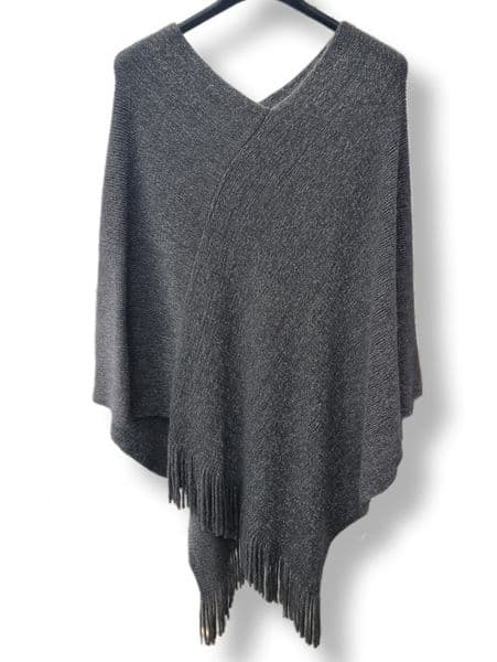 FC2406B SHIMMER PONCHO GREY