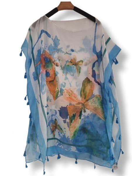 FC2413A SUMMER PONCHO BLUE