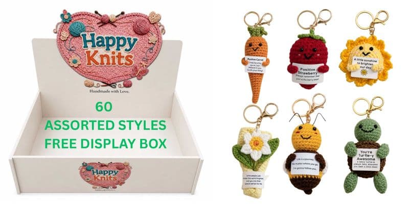 HAPPY KNITS - 60 1 EACH STYLE @ £2.25