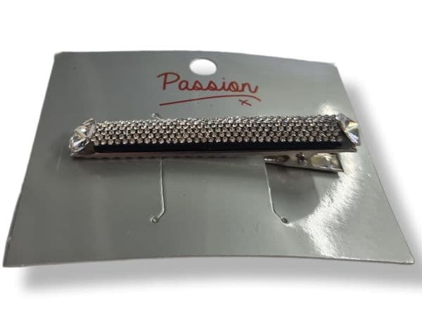 HB3000 DIAMANTE HAIR CLIP WHITE 10PK