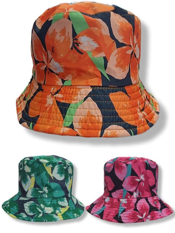 HH2424 ORCHID BUCKET HAT 3 ASST @ £1.95