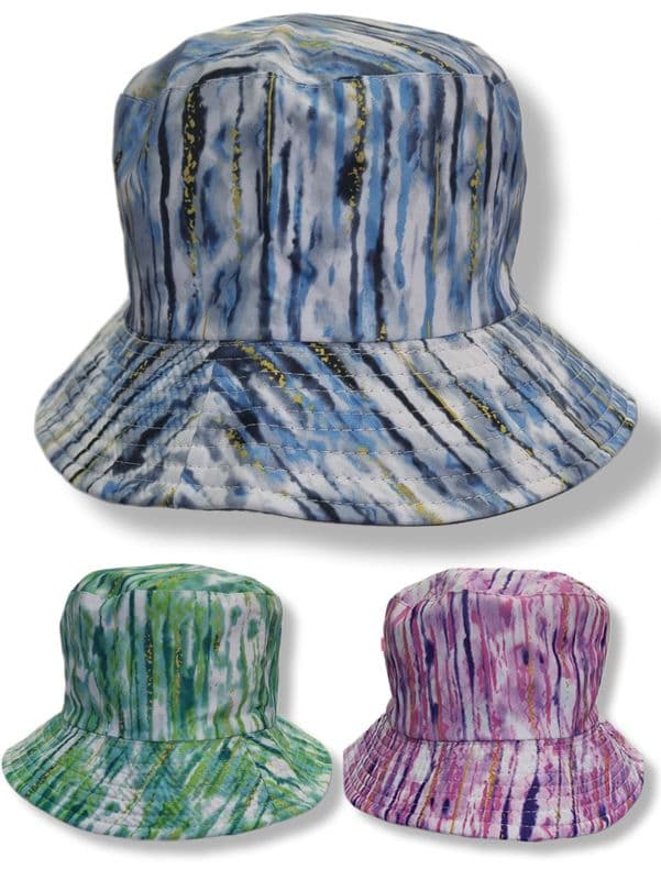 HH2428 TIE DYE BUCKET HAT 3 ASST @ £1.95