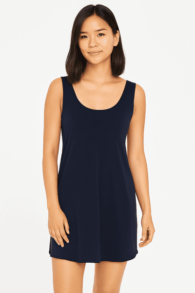 JE03122106 Long Vest Top Navy