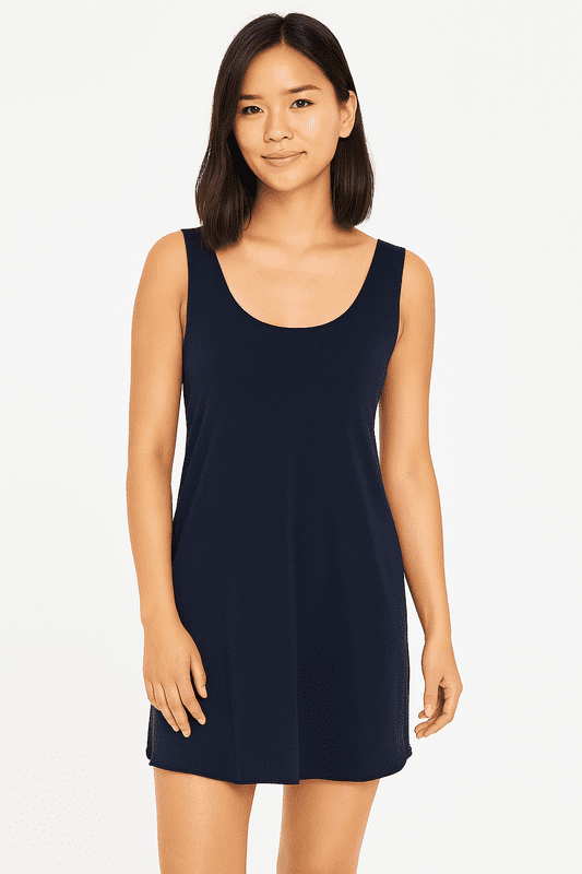 JE03122106 Long Vest Top Navy