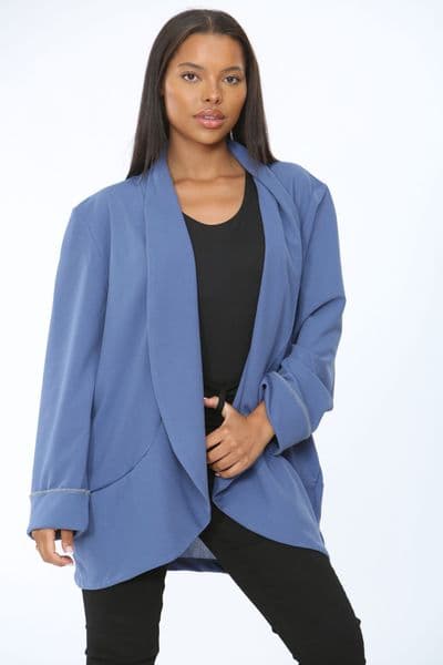 JK29062201 BASIC JACKET DUSKY BLUE