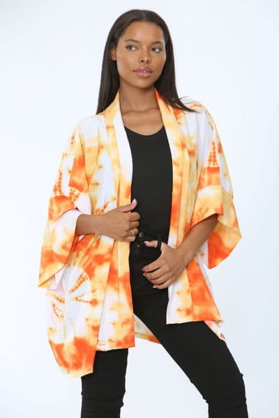 KA04022201 COTTON KIMONO ORANGE TIE-DYE  @ £5