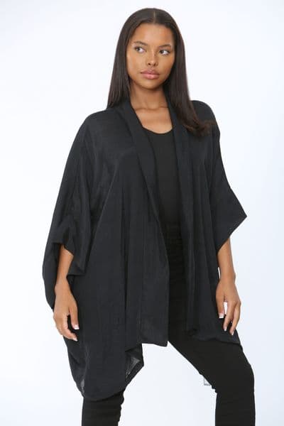 KA18072201 LINEN LOOK KAFTAN BLACK