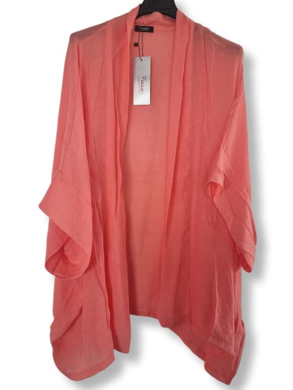 KA18072201 LINEN LOOK KAFTAN CORAL