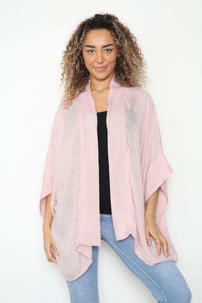 KA18072201 LINEN LOOK KAFTAN DUSKY PINK