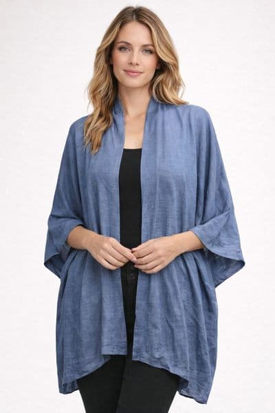 KA18072201 LINEN LOOK KAFTAN FRENCH NAVY