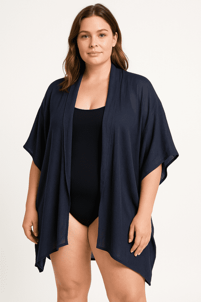 KA18072201 LINEN LOOK KAFTAN FRENCH NAVY