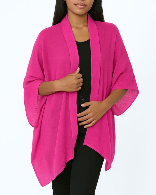 KA18072201 LINEN LOOK KAFTAN FUSCHIA