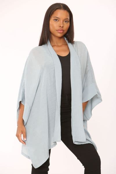 KA18072201 LINEN LOOK KAFTAN LIGHT GREY