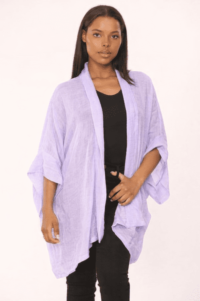 KA18072201 LINEN LOOK KAFTAN LILAC