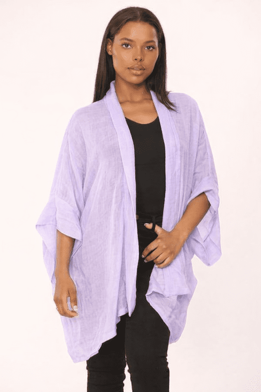 KA18072201 LINEN LOOK KAFTAN LILAC