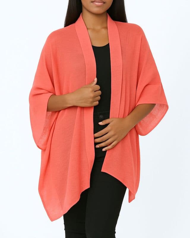 KA18072201 LINEN LOOK KAFTAN ORANGE