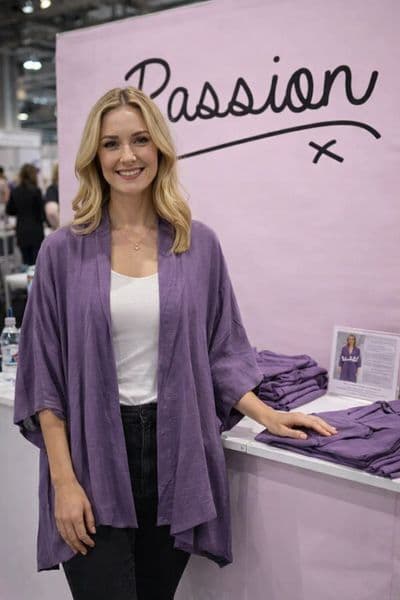 KA18072201 LINEN LOOK KAFTAN PURPLE