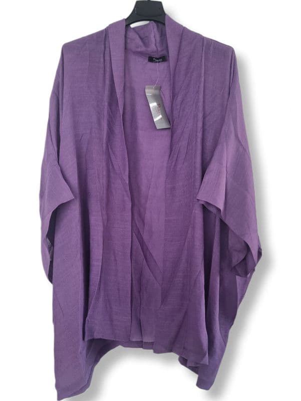 KA18072201 LINEN LOOK KAFTAN PURPLE