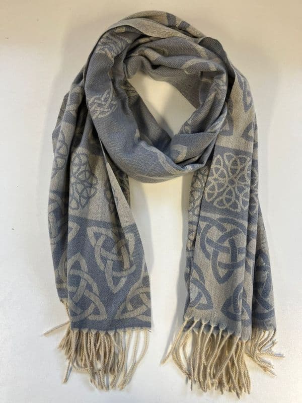 PM4813D CELTIC SCARF - GREY -BEIGE - SINGLES @ £3.95