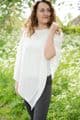 PON9280 PLAIN PONCHO WHITE
