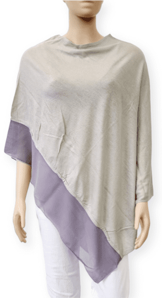 PON9281 PLAIN PONCHO SILVER GREY
