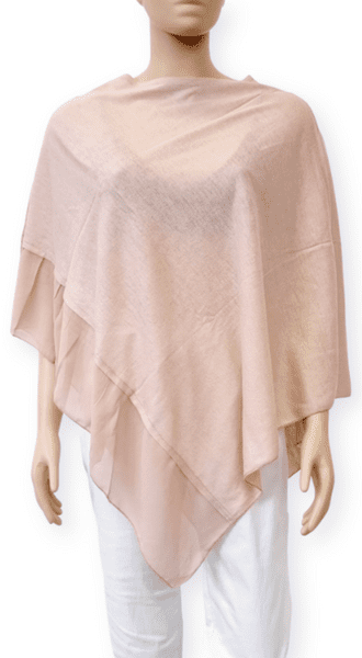 PON9282 PLAIN PONCHO DUSKY PINK