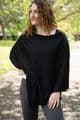 PON9322 PLAIN PONCHO BLACK