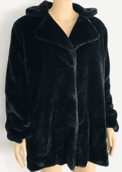 PON9562 FUR COAT BLACK M/L