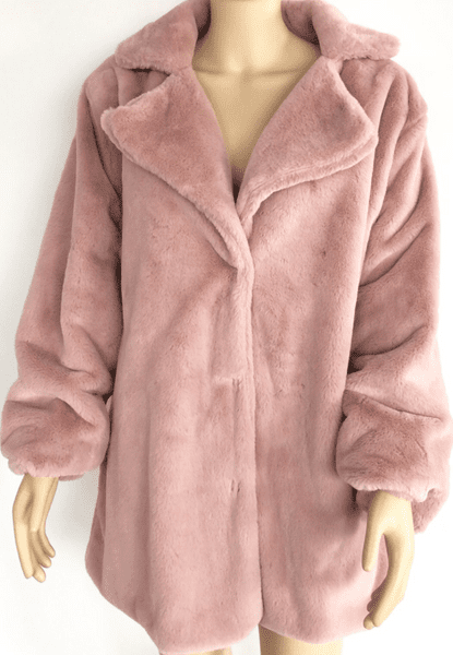 PON9564 FUR COAT PINK M/L