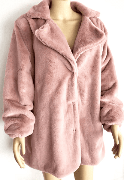 PON9565 FUR COAT PINK L/XL