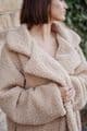 PON9571 LONG TEDDY COAT STONE L/XL