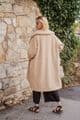 PON9571 LONG TEDDY COAT STONE L/XL