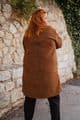 PON9580 LONG TEDDY COAT TAN S/M