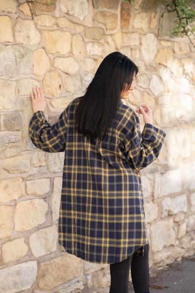 PON9589 CHECKED SHIRT NAVY