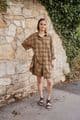 PON9590 CHECKED SHIRT LIGHT BROWN