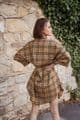 PON9590 CHECKED SHIRT LIGHT BROWN