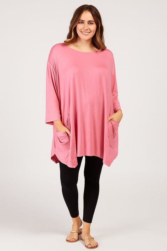 PON9601 Pocket Dress Dusky Pink