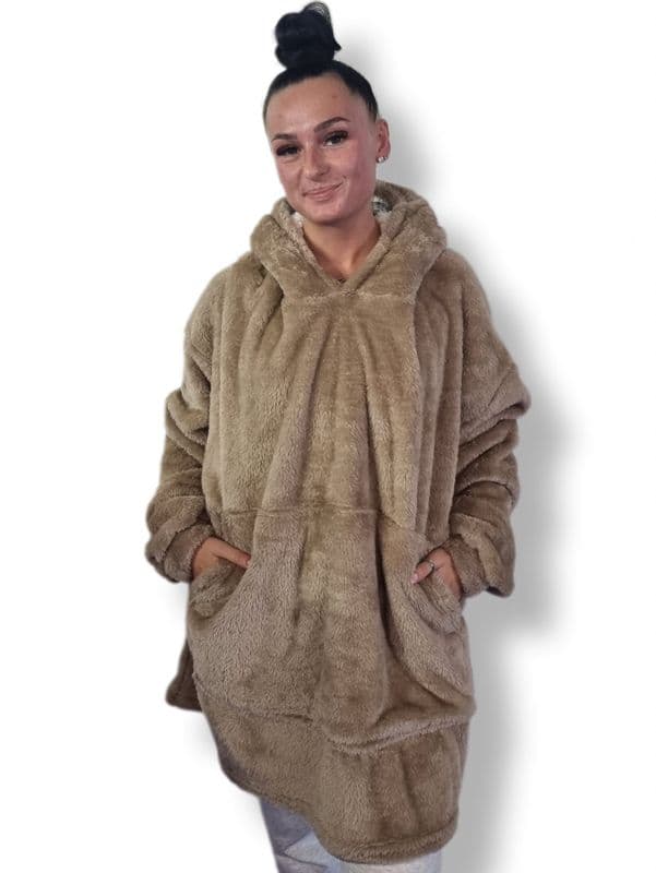 PON9876 BLANKET HOODIE STONE