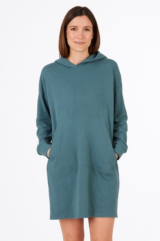 SA10082201 FLEECE BLANKET HOODIE BLUE/GREY