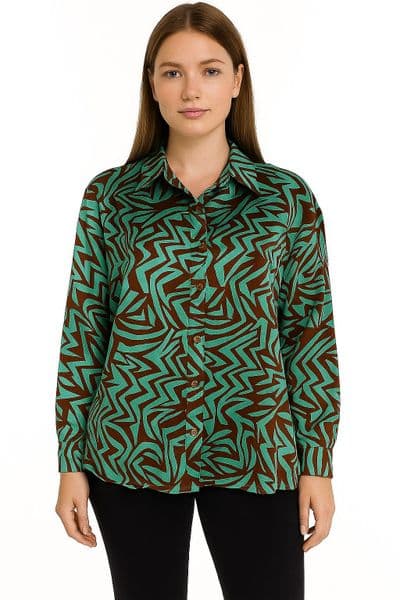 SA21062301 SHIRT GREEN & BROWN