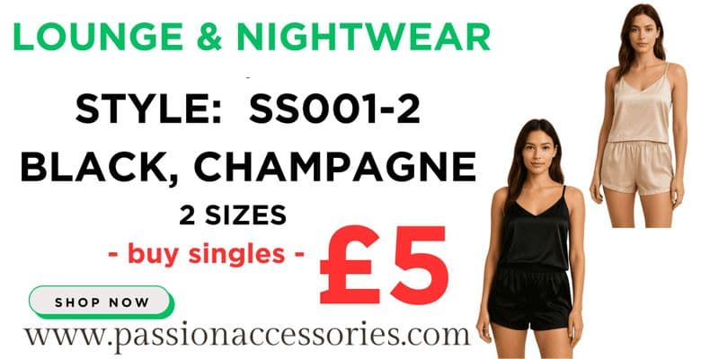 SS0001 Black Nightwear set now £5
