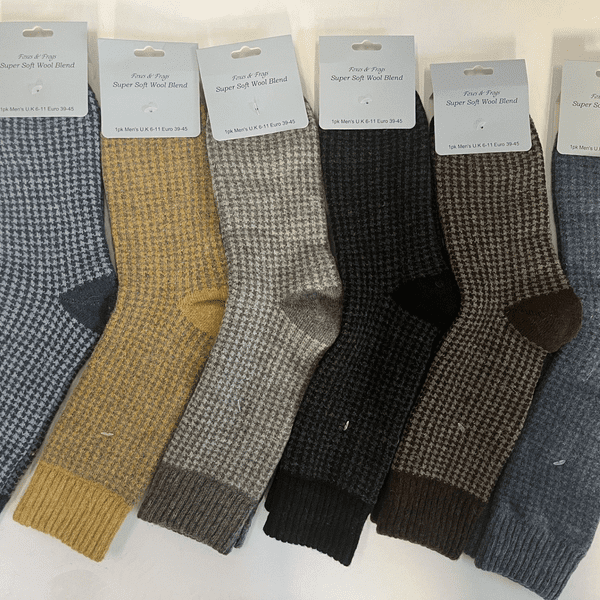 WIN004-WS004 MENS DOG TOOTH 6 COLOURS 12 IN PACK @ £1.95