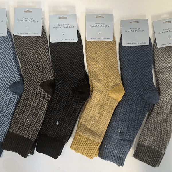 WIN004-WS004 MENS HERRINGBONE 6 COLOURS 12 IN PACK @ £1.95