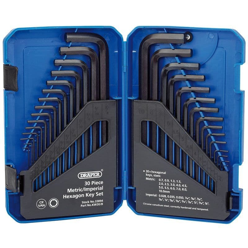 Draper Hex Allen Key Set Imperial Metric Sizes